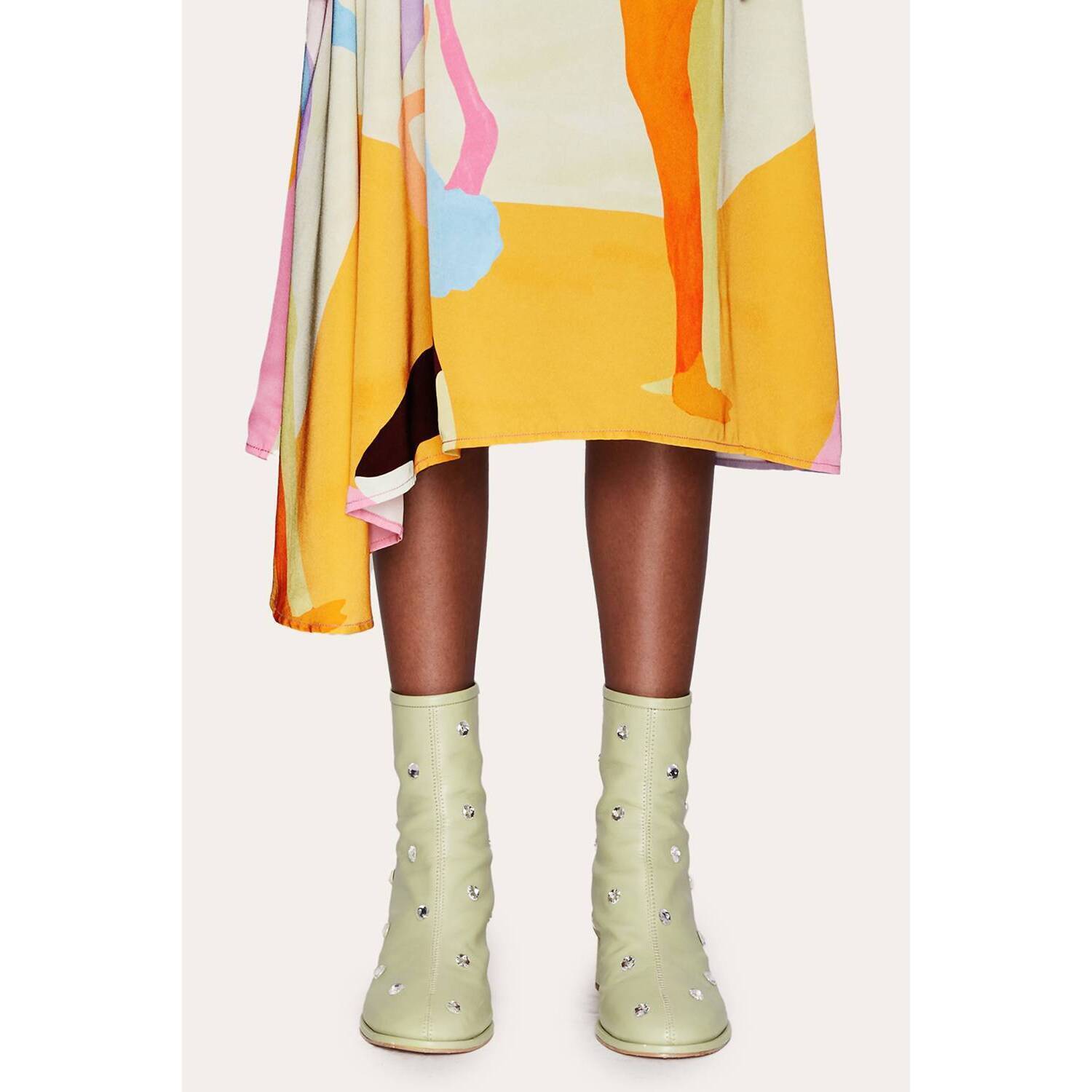 New Stine Goya Allison Crystal Boots In Green